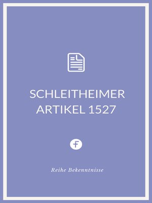 cover image of Schleitheimer Artikel 1527